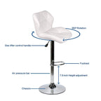 Modern Faux Leather Adjustable Swivel Bar Stools (Set of 2)
