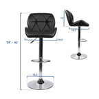 Modern Faux Leather Adjustable Swivel Bar Stools (Set of 2)