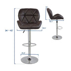 Modern Faux Leather Adjustable Swivel Bar Stools (Set of 2)