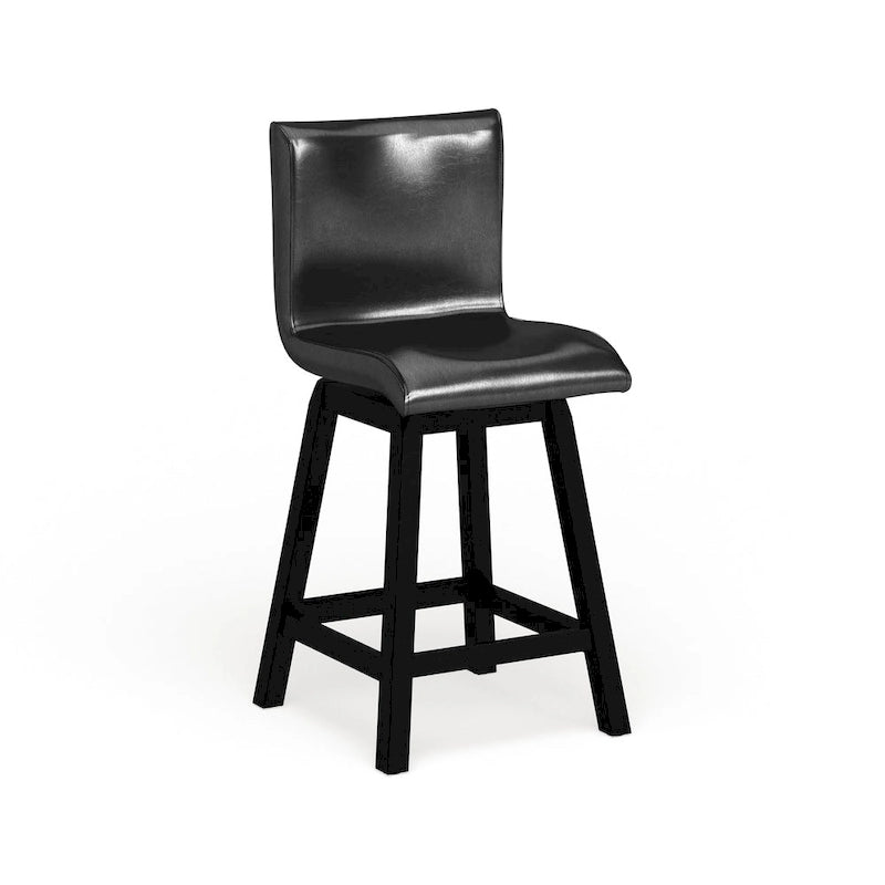 Hace Contemporary Black Swivel Counter Height Chairs (Set of 2) by Furniture of America