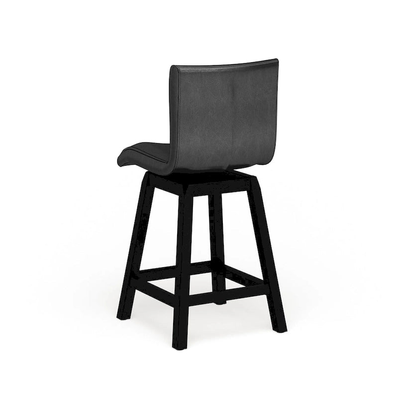 Hace Contemporary Black Swivel Counter Height Chairs (Set of 2) by Furniture of America