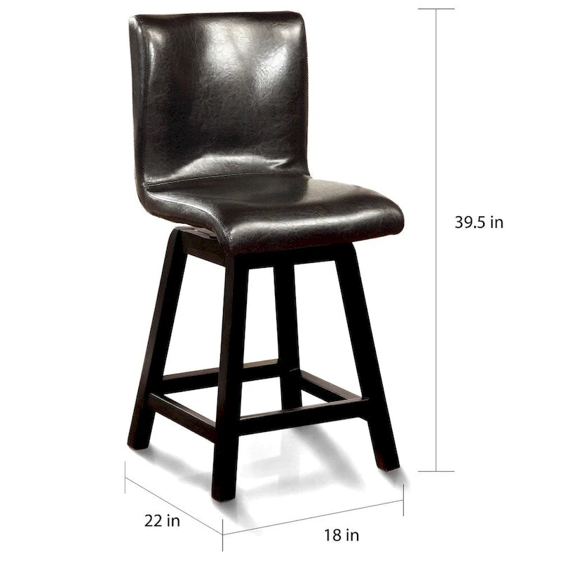 Hace Contemporary Black Swivel Counter Height Chairs (Set of 2) by Furniture of America