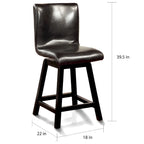 Hace Contemporary Black Swivel Counter Height Chairs (Set of 2) by Furniture of America