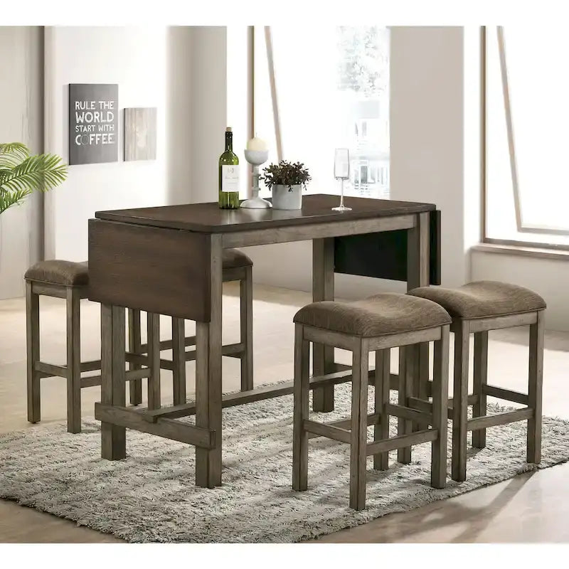Tozos Farmhouse Chestnut Padded Counter Height Stool (Set of 2) by Furniture of America