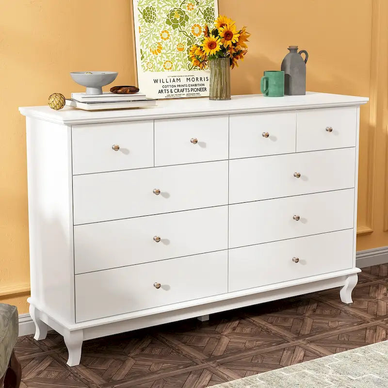 Lacquer Dresser 55.1Wide Storage Chest Storage Dresser Bedroom