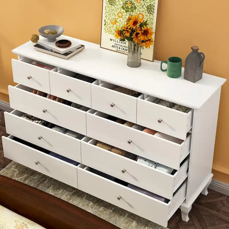 Lacquer Dresser 55.1Wide Storage Chest Storage Dresser Bedroom