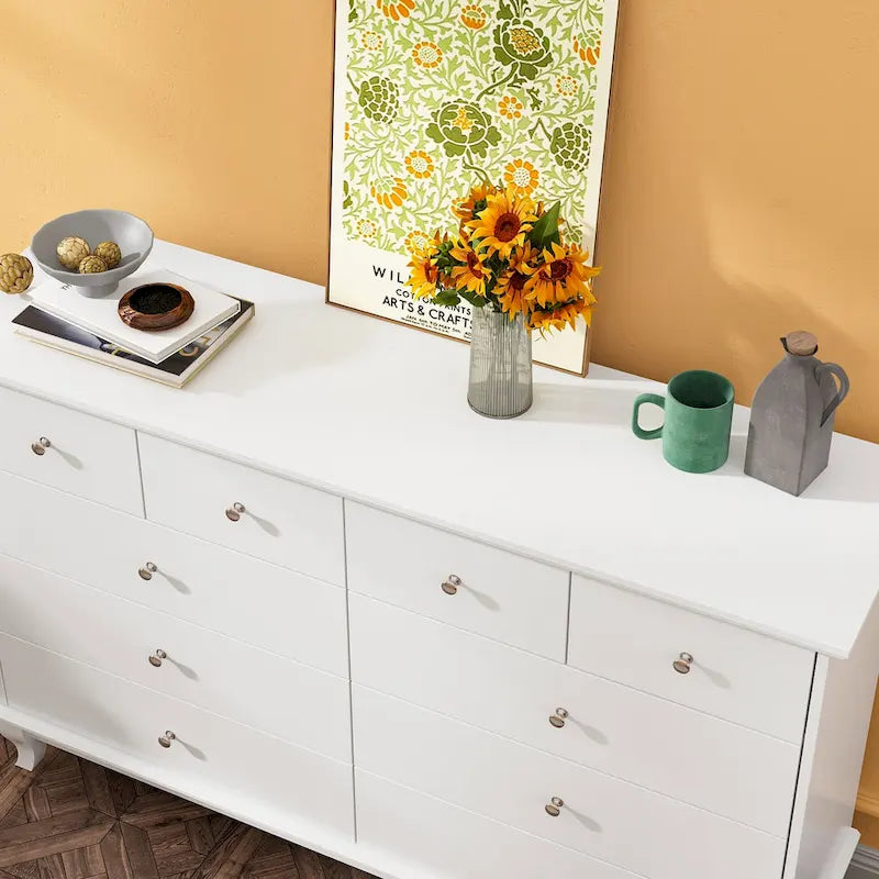 Lacquer Dresser 55.1Wide Storage Chest Storage Dresser Bedroom