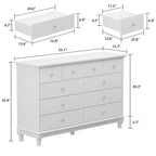 Lacquer Dresser 55.1Wide Storage Chest Storage Dresser Bedroom