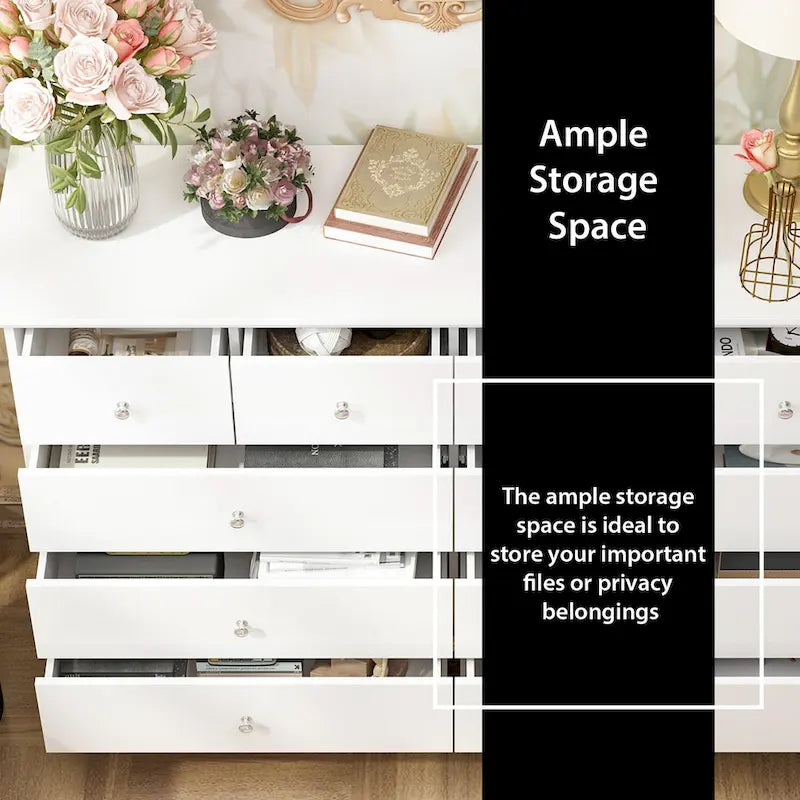 Lacquer Dresser 55.1Wide Storage Chest Storage Dresser Bedroom