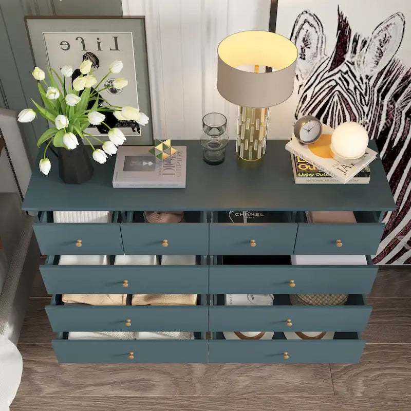 Lacquer Dresser 55.1Wide Storage Chest Storage Dresser Bedroom