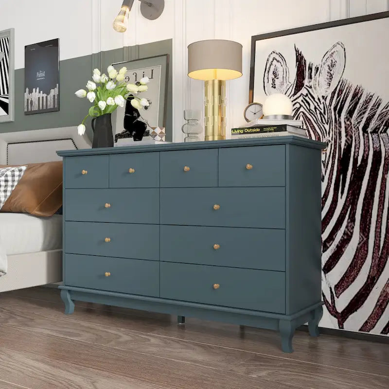 Lacquer Dresser 55.1Wide Storage Chest Storage Dresser Bedroom