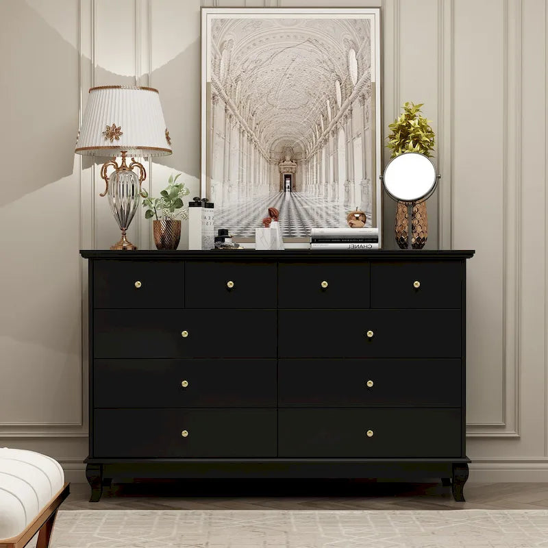 Lacquer Dresser 55.1Wide Storage Chest Storage Dresser Bedroom