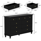 Lacquer Dresser 55.1Wide Storage Chest Storage Dresser Bedroom