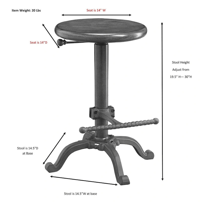 Carbon Loft Ewart Adjustable Stool