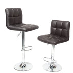Porch & Den Galena Upholstered Chrome Adjustable Bar Stools (Set of 2)