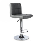 Porch & Den Galena Upholstered Chrome Adjustable Bar Stools (Set of 2)