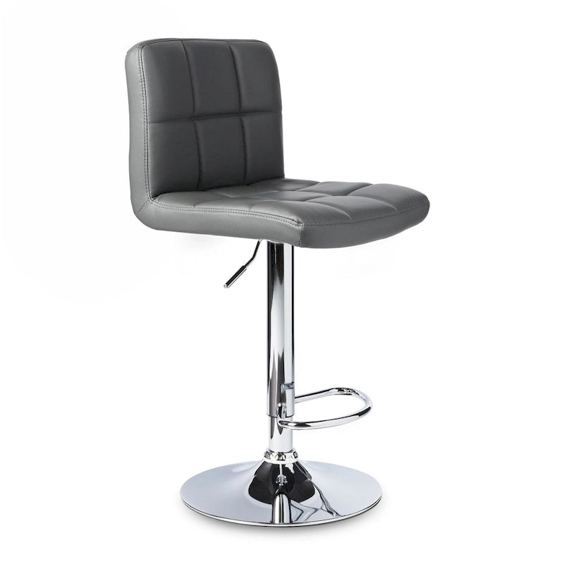 Porch & Den Galena Upholstered Chrome Adjustable Bar Stools (Set of 2)