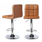 Porch & Den Galena Upholstered Chrome Adjustable Bar Stools (Set of 2)