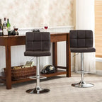 Porch & Den Galena Upholstered Chrome Adjustable Bar Stools (Set of 2)