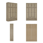 Natural Charm Wooden Armoire - Breathable Rattan Design Ample Storage