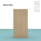 Natural Charm Wooden Armoire - Breathable Rattan Design Ample Storage