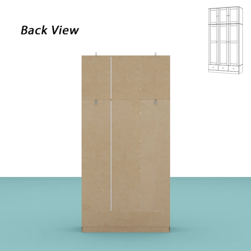 Natural Charm Wooden Armoire - Breathable Rattan Design Ample Storage