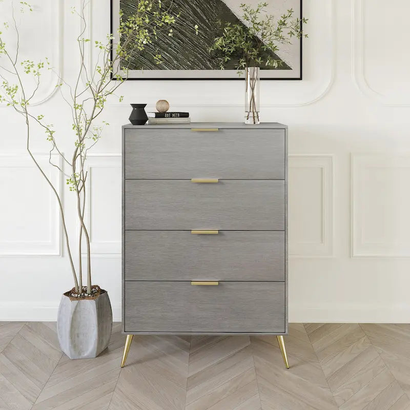 CraftPorch Contemporary 4-Drawers Wooden Chest