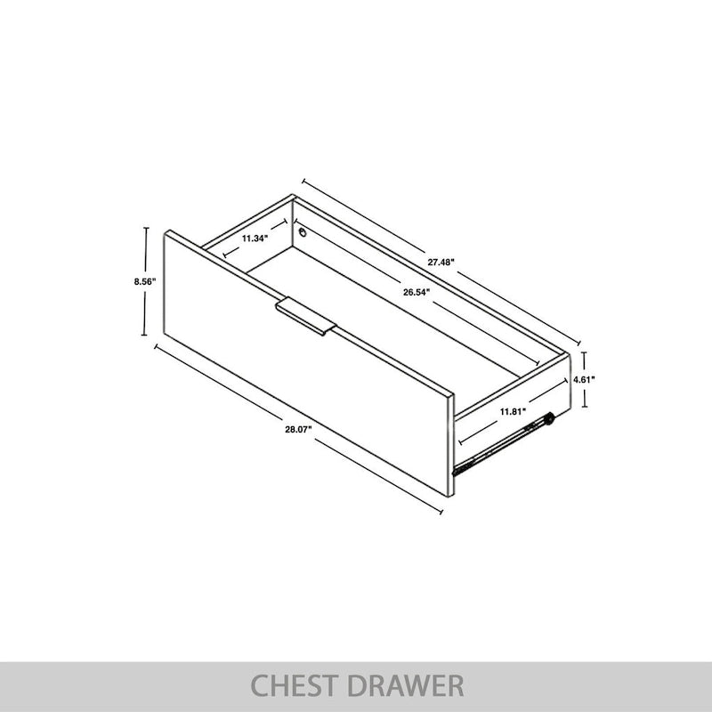 CraftPorch Contemporary 4-Drawers Wooden Chest