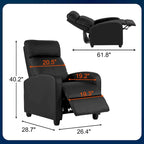 Nell Black 2-Point Massage Recliner Faux Leather Chair by Furniture of America