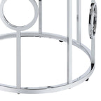 Hoop Glam Chrome 23-inch Mirror End Table by Furniture of America