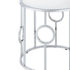 Hoop Glam Chrome 23-inch Mirror End Table by Furniture of America