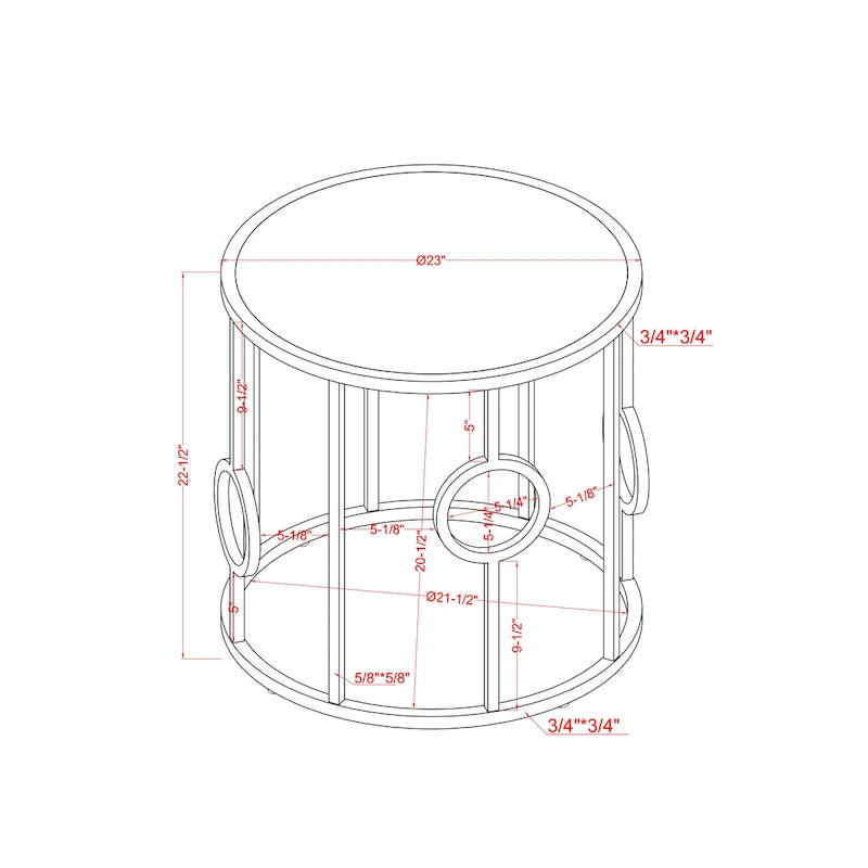 Hoop Glam Chrome 23-inch Mirror End Table by Furniture of America