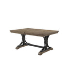 Roundhill Furniture Birmingham 7-piece Driftwood Finish Table with Nail Head Chairs Dining Set