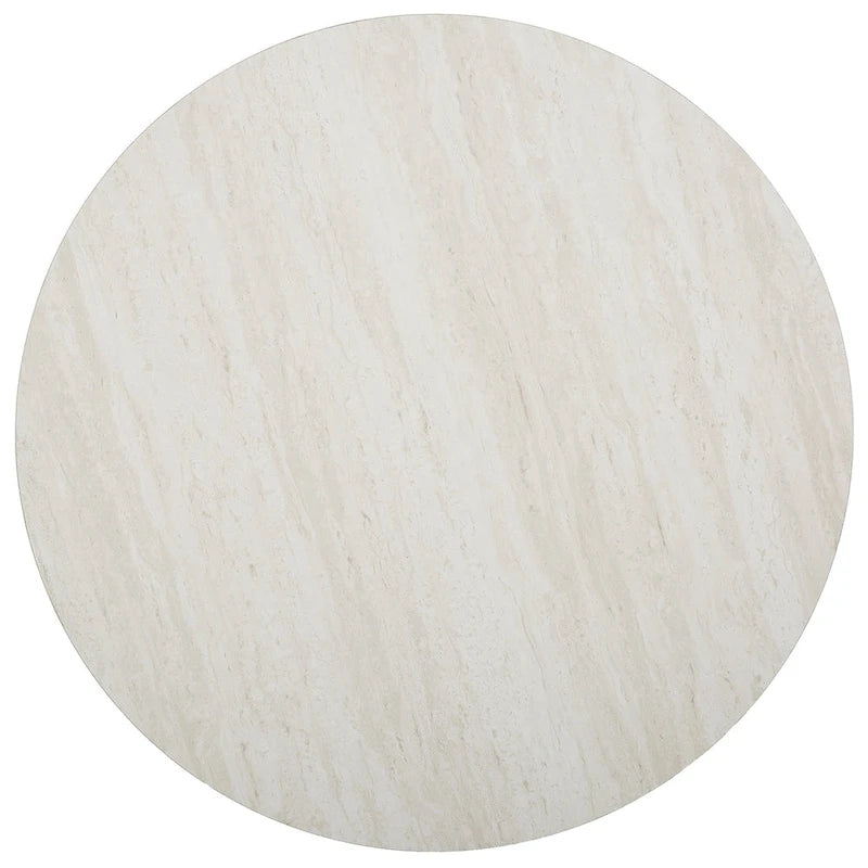 SEI Furniture Henderson Faux Marble Silver Finish Round Coffee Table