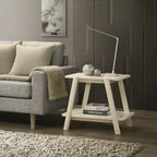 Roundhill Furniture Metz Mid-Century Modern Wood Shelf End Table