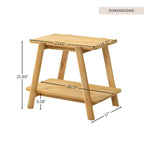 Roundhill Furniture Metz Mid-Century Modern Wood Shelf End Table