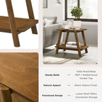 Roundhill Furniture Metz Mid-Century Modern Wood Shelf End Table
