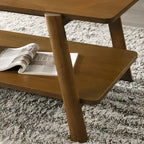 Roundhill Furniture Metz Mid-Century Modern Wood Shelf End Table