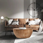 35.43Vintage Style Bucket Shaped Coffee Table for Living Room