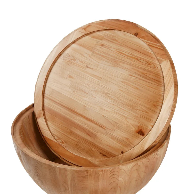 35.43Vintage Style Bucket Shaped Coffee Table for Living Room