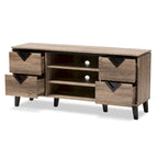 Contemporary Light Brown Wood 4-Drawer 55-Inch TV Stand by Baxton Studio