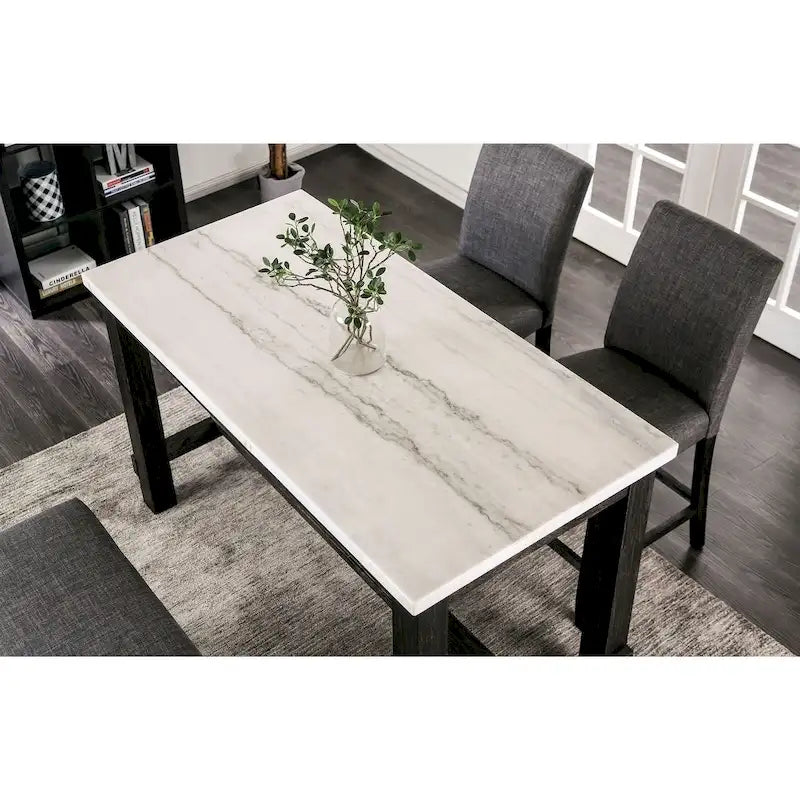Furniture of America Shap Rustic Black 60-inch Counter Height Table