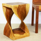 Haussmann Original Wood Twist Stool 12 X 12 X 20 In High Oak Oil - 12 x 12 x 20