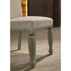 Roundhill Furniture Breda Antique Gray and Dark Oak Finished Wood Dining Set, Table with Six Chairs