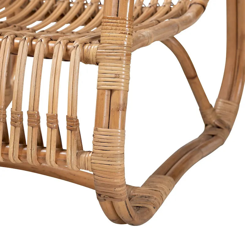 Blanca Modern Bohemian Natural Rattan Accent Chair