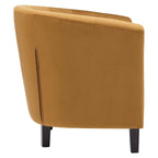 Bristol Classic Cognac Velvet Button Tufted Tub Chair