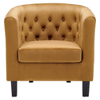 Bristol Classic Cognac Velvet Button Tufted Tub Chair