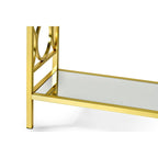 Steve Silver Oria Modern Tempered Glass and Gold Metal Sofa Table