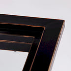 SEI Furniture Bugleweed Black/Copper Distressed Metal and Tempered Glass Glam Coffee Table