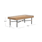 Handmade Natural Rattan And Iron Coffee Table by East at Main